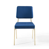 Craft Performance Velvet Dining Side Chair Gold Navy EEI-3804-GLD-NAV