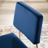 Craft Performance Velvet Dining Side Chair Gold Navy EEI-3804-GLD-NAV