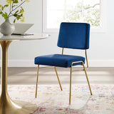 Craft Performance Velvet Dining Side Chair Gold Navy EEI-3804-GLD-NAV