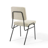 Craft Upholstered Fabric Dining Side Chair Black Beige EEI-3805-BLK-BEI