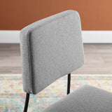 Craft Upholstered Fabric Dining Side Chair Black Light Gray EEI-3805-BLK-LGR