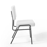 Craft Upholstered Fabric Dining Side Chair Black White EEI-3805-BLK-WHI