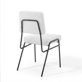 Craft Upholstered Fabric Dining Side Chair Black White EEI-3805-BLK-WHI