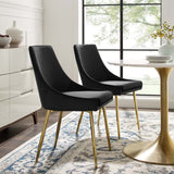 Viscount Performance Velvet Dining Chairs - Set of 2 Gold Black EEI-3808-GLD-BLK