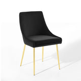 Viscount Performance Velvet Dining Chairs - Set of 2 Gold Black EEI-3808-GLD-BLK