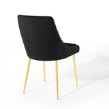 Viscount Performance Velvet Dining Chairs - Set of 2 Gold Black EEI-3808-GLD-BLK