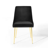 Viscount Performance Velvet Dining Chairs - Set of 2 Gold Black EEI-3808-GLD-BLK