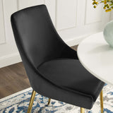 Viscount Performance Velvet Dining Chairs - Set of 2 Gold Black EEI-3808-GLD-BLK