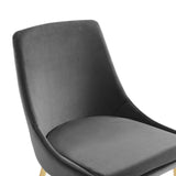 Viscount Performance Velvet Dining Chairs - Set of 2 Gold Charcoal EEI-3808-GLD-CHA