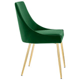 Viscount Performance Velvet Dining Chairs - Set of 2 Gold Emerald EEI-3808-GLD-EME