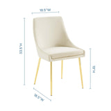 Viscount Performance Velvet Dining Chairs - Set of 2 Gold Ivory EEI-3808-GLD-IVO