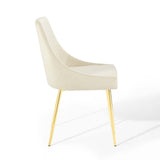 Viscount Performance Velvet Dining Chairs - Set of 2 Gold Ivory EEI-3808-GLD-IVO