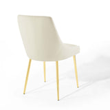 Viscount Performance Velvet Dining Chairs - Set of 2 Gold Ivory EEI-3808-GLD-IVO