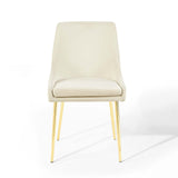 Viscount Performance Velvet Dining Chairs - Set of 2 Gold Ivory EEI-3808-GLD-IVO