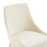 Viscount Performance Velvet Dining Chairs - Set of 2 Gold Ivory EEI-3808-GLD-IVO