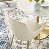 Viscount Performance Velvet Dining Chairs - Set of 2 Gold Ivory EEI-3808-GLD-IVO