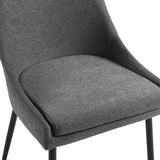 Viscount Upholstered Fabric Dining Chairs - Set of 2 Black Charcoal EEI-3809-BLK-CHA