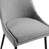 Viscount Upholstered Fabric Dining Chairs - Set of 2 Black Light Gray EEI-3809-BLK-LGR