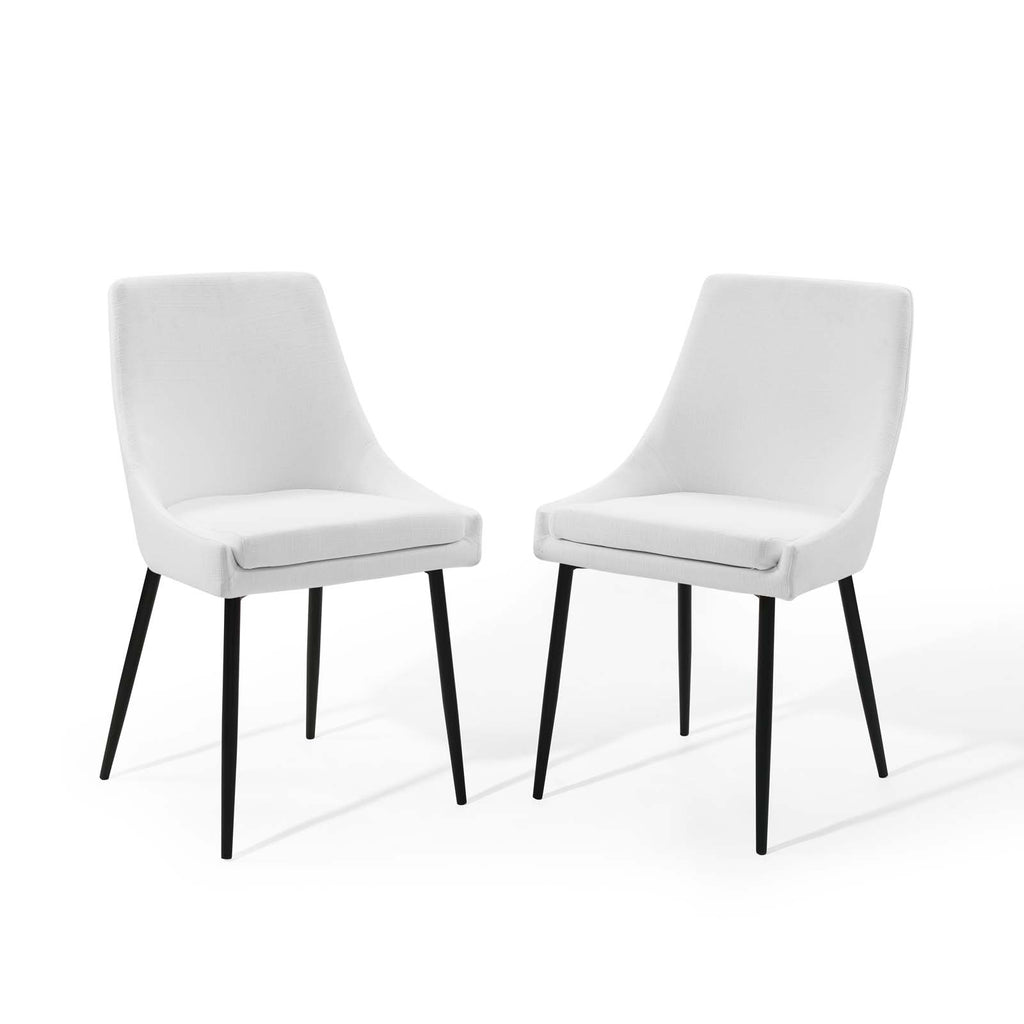 Viscount Upholstered Fabric Dining Chairs - Set of 2 Black White EEI-3809-BLK-WHI