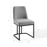 Amplify Sled Base Upholstered Fabric Dining Side Chair Black Light Gray EEI-3811-BLK-LGR