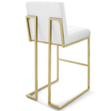 Privy Gold Stainless Steel Upholstered Fabric Bar Stool Gold White EEI-3855-GLD-WHI