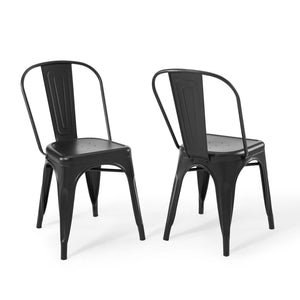 Promenade Bistro Dining Side Chair Set of 2 Black EEI-3859-BLK