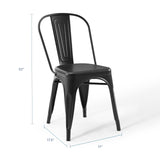 Promenade Bistro Dining Side Chair Set of 2 Black EEI-3859-BLK