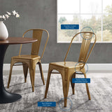 Promenade Bistro Dining Side Chair Set of 2 Gold EEI-3859-GLD