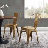 Promenade Bistro Dining Side Chair Set of 2 Gold EEI-3859-GLD