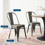 Promenade Bistro Dining Side Chair Set of 2 Gunmetal EEI-3859-GME