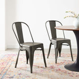 Promenade Bistro Dining Side Chair Set of 2 Gunmetal EEI-3859-GME