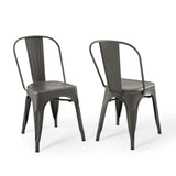 Promenade Bistro Dining Side Chair Set of 2 Gunmetal EEI-3859-GME