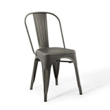 Promenade Bistro Dining Side Chair Set of 2 Gunmetal EEI-3859-GME