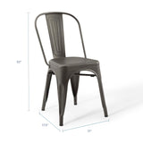 Promenade Bistro Dining Side Chair Set of 2 Gunmetal EEI-3859-GME