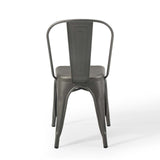 Promenade Bistro Dining Side Chair Set of 2 Gunmetal EEI-3859-GME