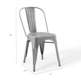 Promenade Bistro Dining Side Chair Set of 2 Silver EEI-3859-SLV