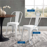 Promenade Bistro Dining Side Chair Set of 2 White EEI-3859-WHI