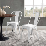 Promenade Bistro Dining Side Chair Set of 2 White EEI-3859-WHI