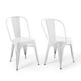 Promenade Bistro Dining Side Chair Set of 2 White EEI-3859-WHI