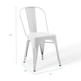 Promenade Bistro Dining Side Chair Set of 2 White EEI-3859-WHI