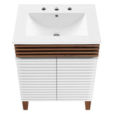 Modway Furniture Render Bathroom Vanity XRXT White Walnut White EEI-3860-WHI-WAL-WHI