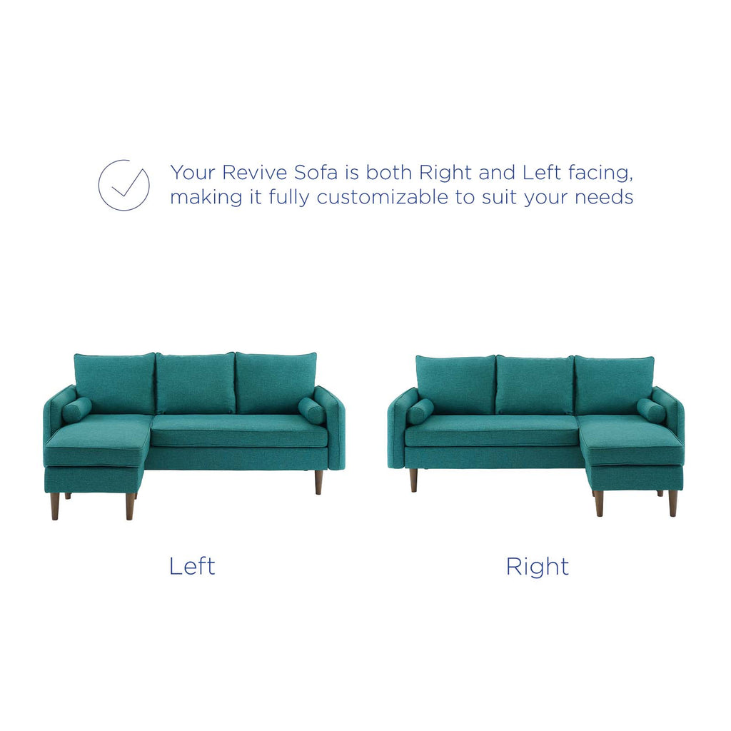 Revive Upholstered Right or Left Sectional Sofa Teal EEI-3867-TEA