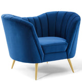 Opportunity Performance Velvet Armchair Navy EEI-3874-NAV