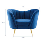 Opportunity Performance Velvet Armchair Navy EEI-3874-NAV