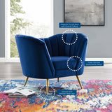 Opportunity Performance Velvet Armchair Navy EEI-3874-NAV