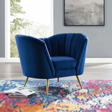 Opportunity Performance Velvet Armchair Navy EEI-3874-NAV