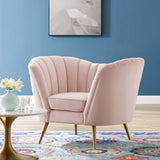 Opportunity Performance Velvet Armchair Pink EEI-3874-PNK