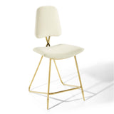 Ponder Performance Velvet Counter Stool Ivory EEI-3879-IVO