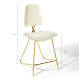 Ponder Performance Velvet Counter Stool Ivory EEI-3879-IVO