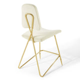 Ponder Performance Velvet Counter Stool Ivory EEI-3879-IVO